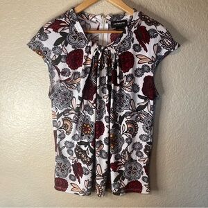 Liz Claiborne Career Soft Stretch Blouse Floral Paisley Boho Women’s Size Medium